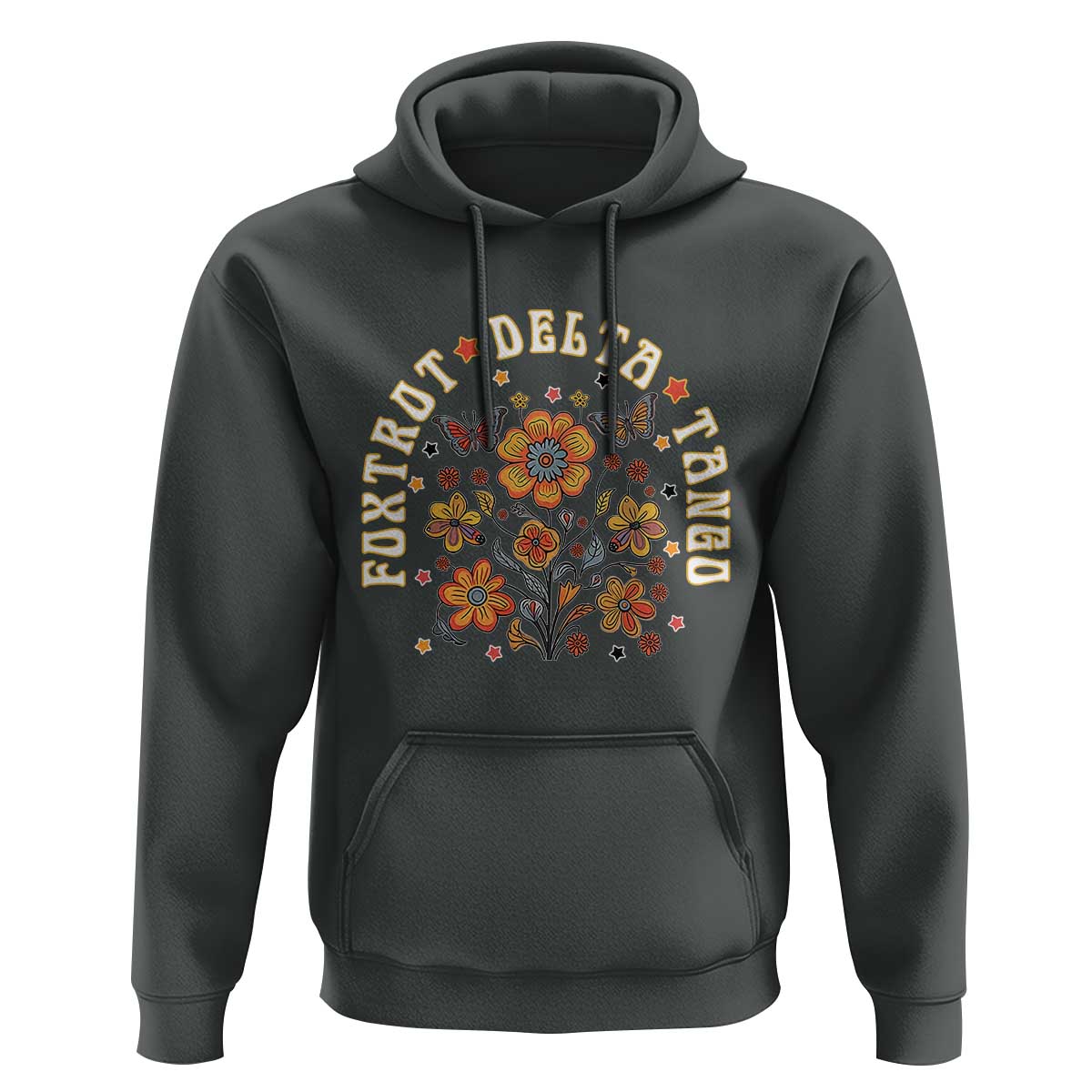 Funny Foxtrot Delta Tango Hoodie Vintage Floral Retro Groovy