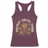 Funny Foxtrot Delta Tango Racerback Tank Top Vintage Floral Retro Groovy