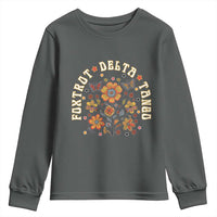 Funny Foxtrot Delta Tango Youth Sweatshirt Vintage Floral Retro Groovy