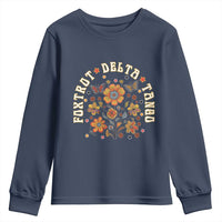 Funny Foxtrot Delta Tango Youth Sweatshirt Vintage Floral Retro Groovy