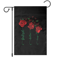 Funny Foxtrot Delta Tango Garden Flag Vintage Rose Flowers Butterfly - Wonder Print Shop