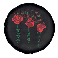 Funny Foxtrot Delta Tango Spare Tire Cover Vintage Rose Flowers Butterfly