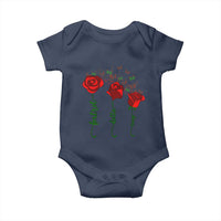 Funny Foxtrot Delta Tango Baby Onesie Vintage Rose Flowers Butterfly