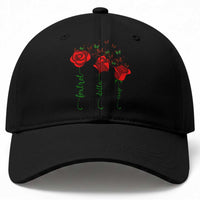 Funny Foxtrot Delta Tango Baseball Cap Vintage Rose Flowers Butterfly