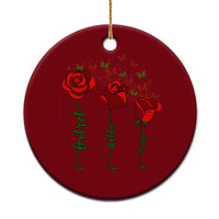 Funny Foxtrot Delta Tango Ceramic Ornament Vintage Rose Flowers Butterfly - Wonder Print Shop