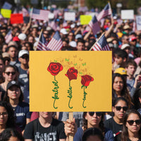 Funny Foxtrot Delta Tango Protest Sign Vintage Rose Flowers Butterfly - Wonder Print Shop