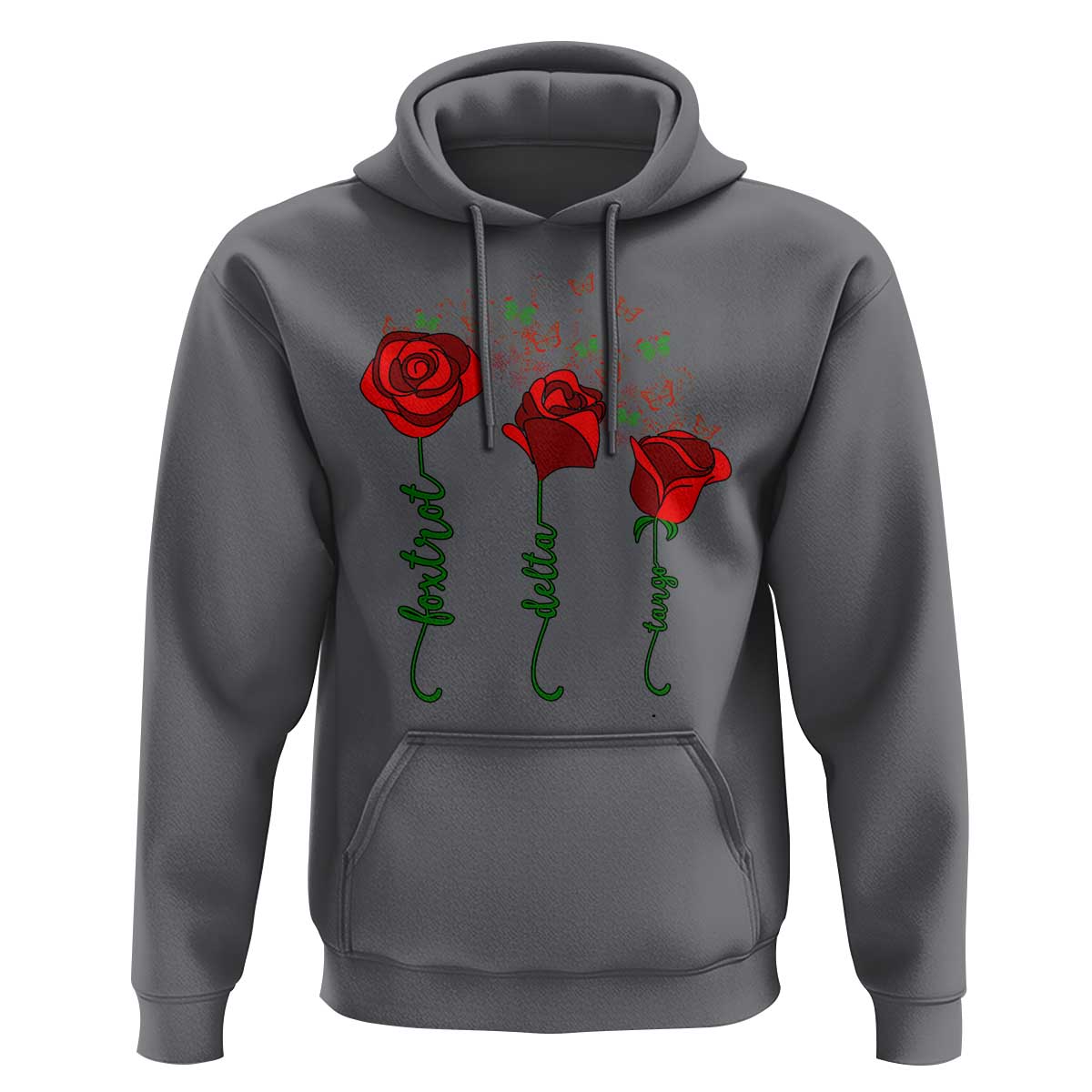 Funny Foxtrot Delta Tango Hoodie Vintage Rose Flowers Butterfly