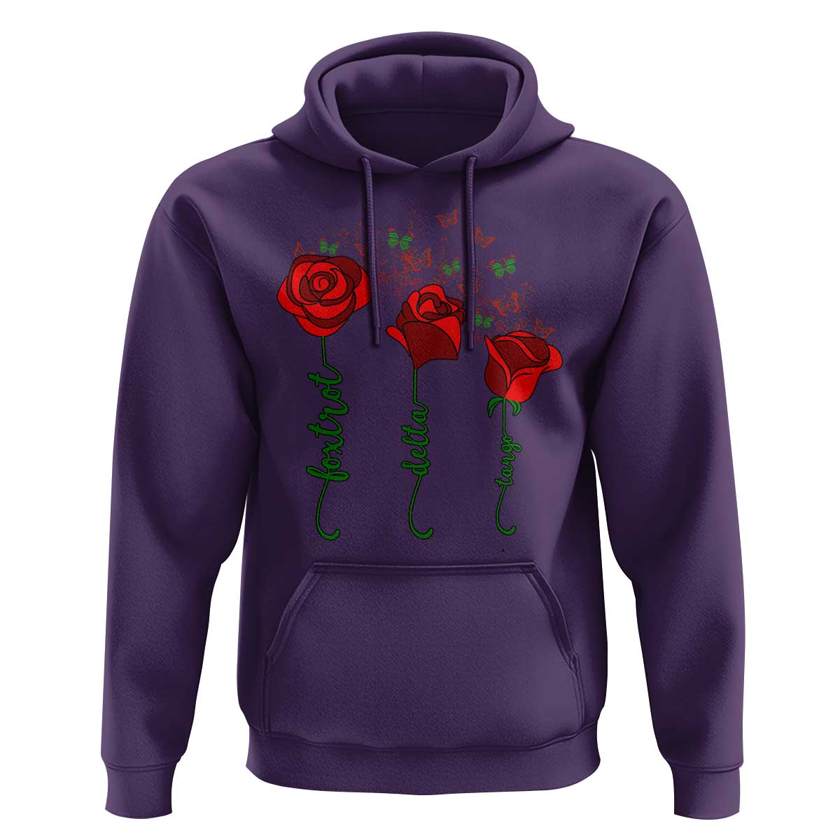 Funny Foxtrot Delta Tango Hoodie Vintage Rose Flowers Butterfly
