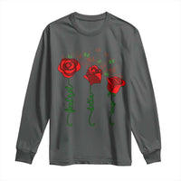 Funny Foxtrot Delta Tango Long Sleeve Shirt Vintage Rose Flowers Butterfly