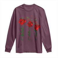Funny Foxtrot Delta Tango Long Sleeve Shirt Vintage Rose Flowers Butterfly