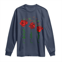 Funny Foxtrot Delta Tango Long Sleeve Shirt Vintage Rose Flowers Butterfly