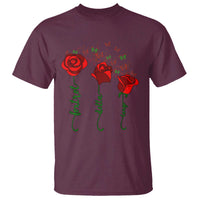 Funny Foxtrot Delta Tango T Shirt Vintage Rose Flowers Butterfly