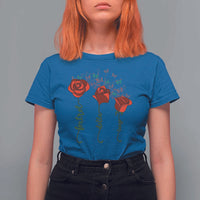 Funny Foxtrot Delta Tango T Shirt For Women Vintage Rose Flowers Butterfly