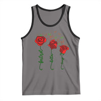 Funny Foxtrot Delta Tango Tank Top Vintage Rose Flowers Butterfly