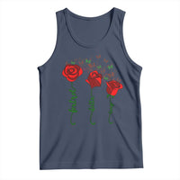 Funny Foxtrot Delta Tango Tank Top Vintage Rose Flowers Butterfly