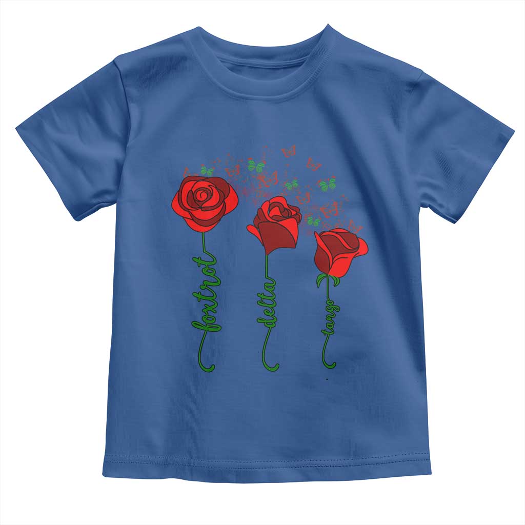 Funny Foxtrot Delta Tango Toddler T Shirt Vintage Rose Flowers Butterfly