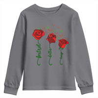 Funny Foxtrot Delta Tango Youth Sweatshirt Vintage Rose Flowers Butterfly