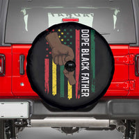 Dope Black Dad Spare Tire Cover Vintage American Flag Fist Bump