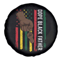Dope Black Dad Spare Tire Cover Vintage American Flag Fist Bump