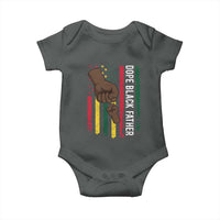 Dope Black Dad Baby Onesie Vintage American Flag Fist Bump