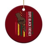 Dope Black Dad Ceramic Ornament Vintage American Flag Fist Bump
