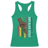 Dope Black Dad Racerback Tank Top Vintage American Flag Fist Bump