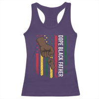 Dope Black Dad Racerback Tank Top Vintage American Flag Fist Bump