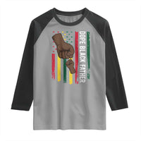 Dope Black Dad Raglan Shirt Vintage American Flag Fist Bump