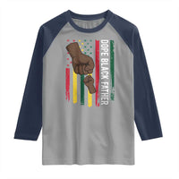 Dope Black Dad Raglan Shirt Vintage American Flag Fist Bump