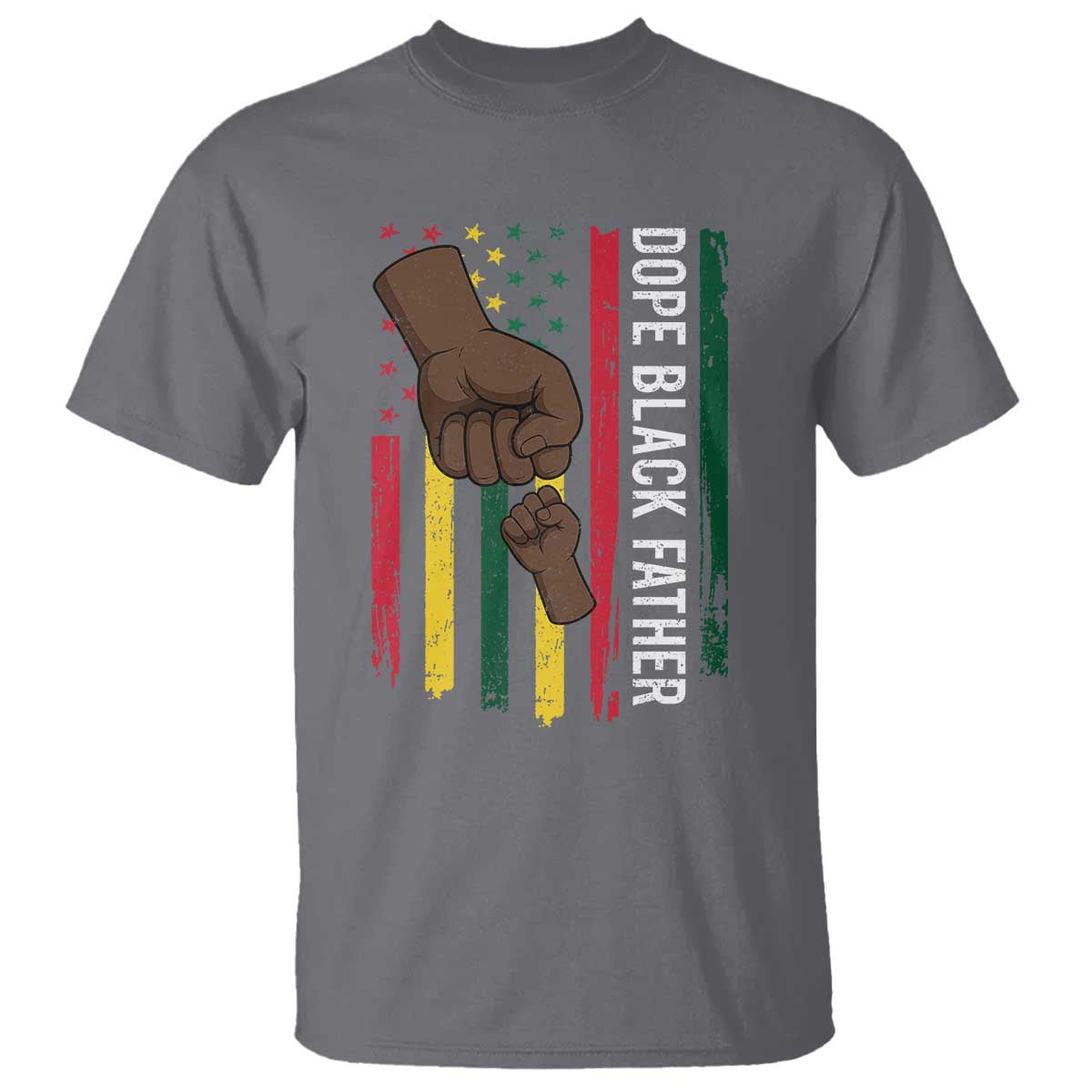 Dope Black Dad T Shirt Vintage American Flag Fist Bump