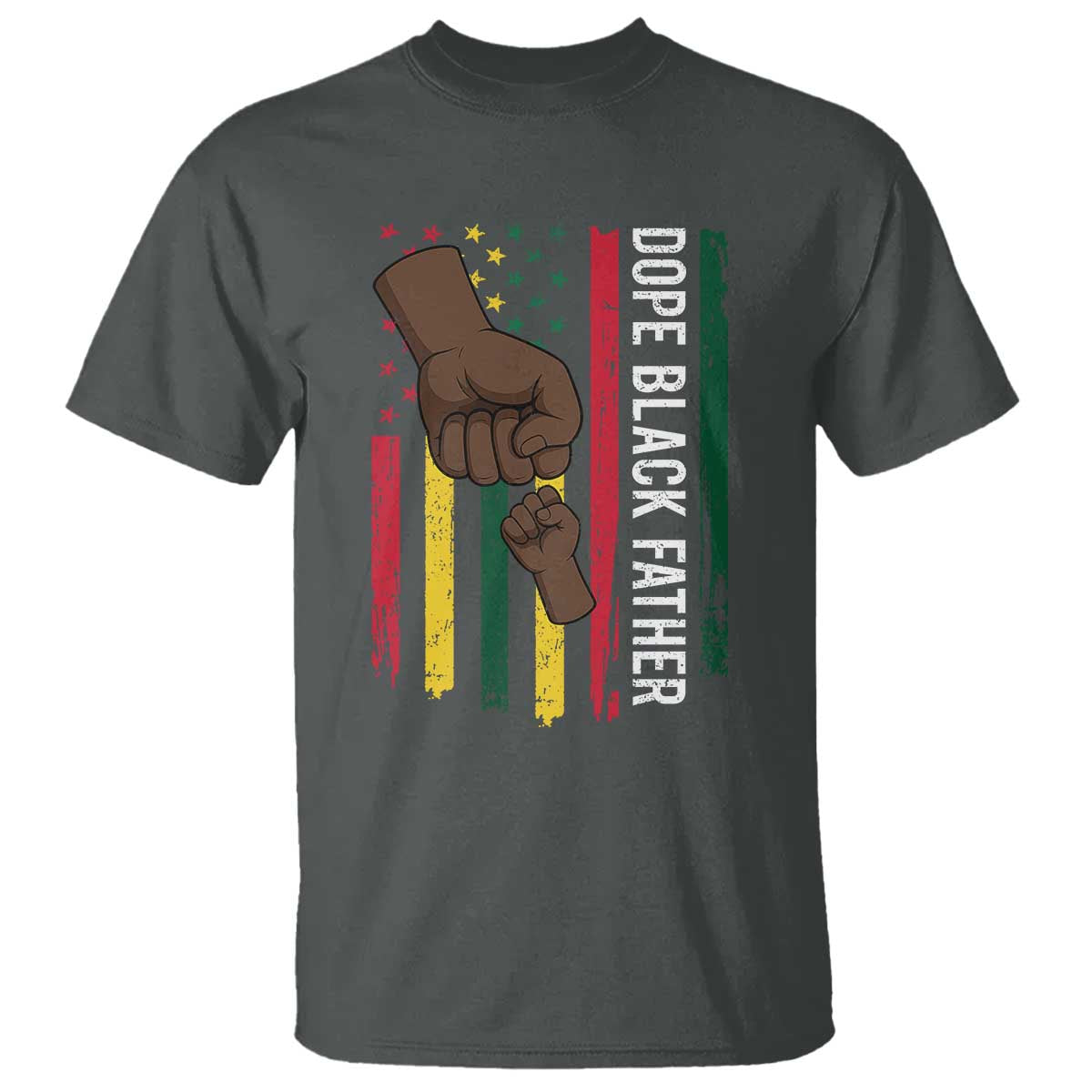 Dope Black Dad T Shirt Vintage American Flag Fist Bump
