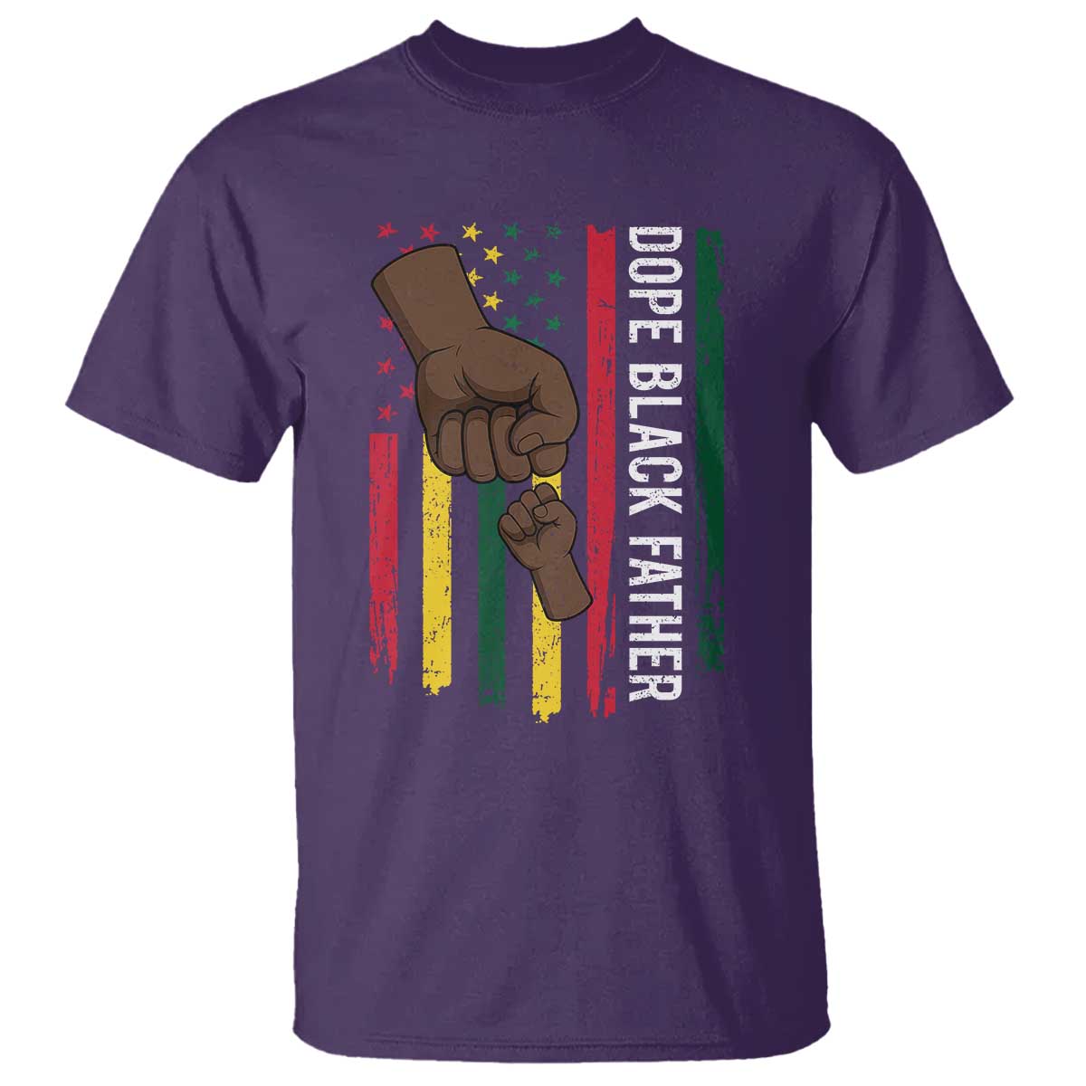 Dope Black Dad T Shirt Vintage American Flag Fist Bump