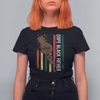 Dope Black Dad T Shirt For Women Vintage American Flag Fist Bump