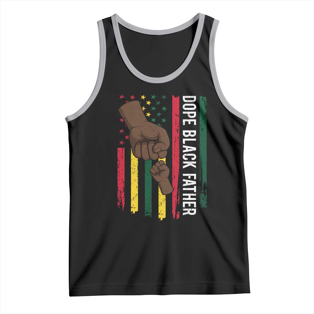 Dope Black Dad Tank Top Vintage American Flag Fist Bump