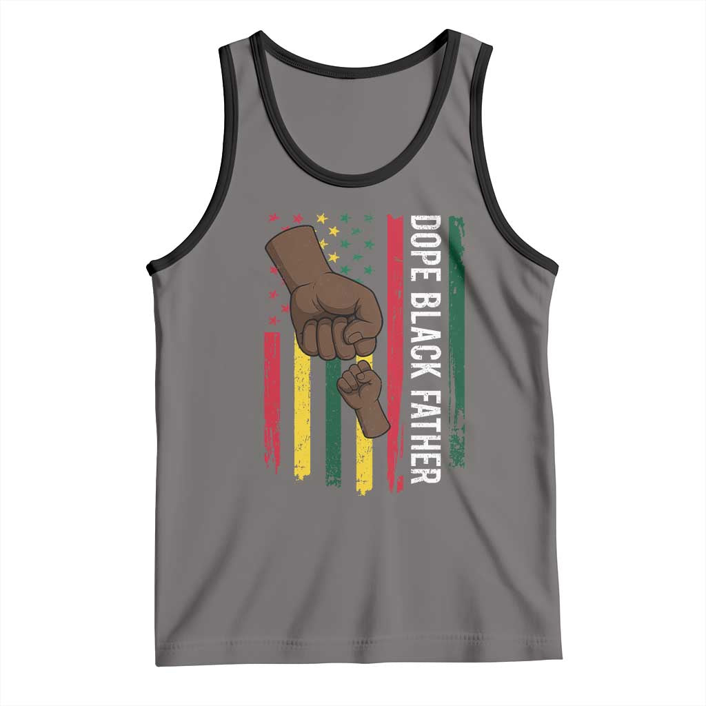 Dope Black Dad Tank Top Vintage American Flag Fist Bump