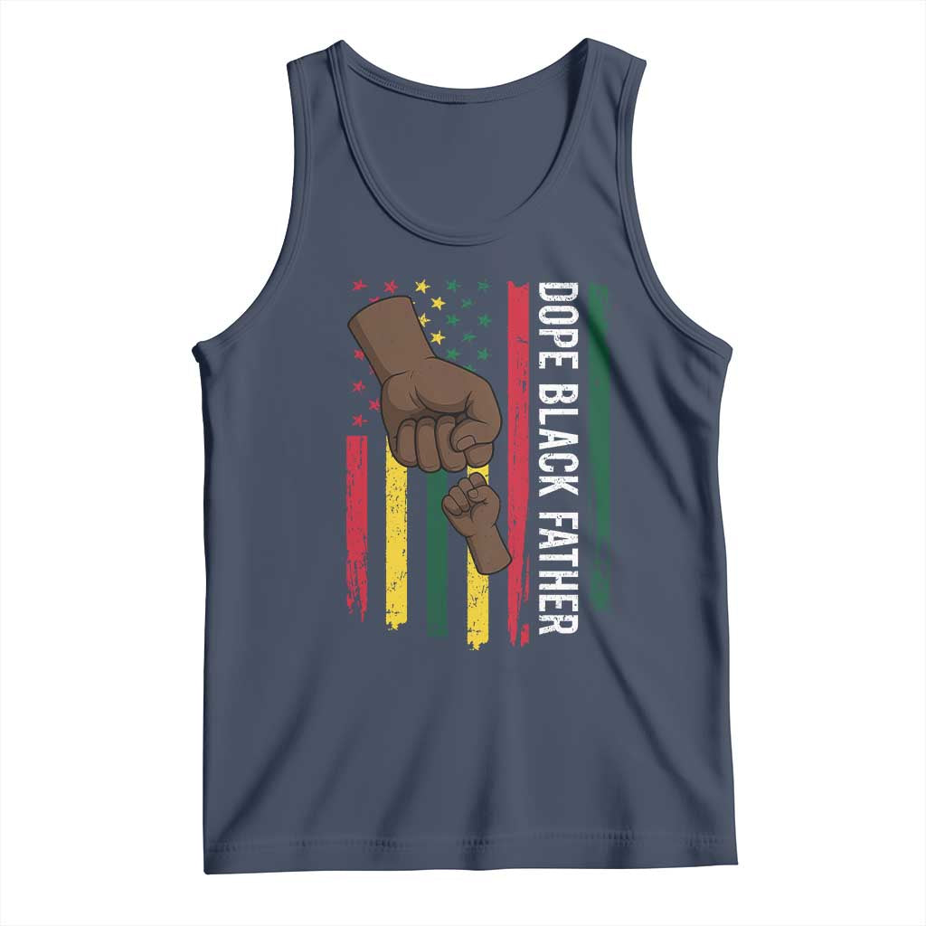 Dope Black Dad Tank Top Vintage American Flag Fist Bump