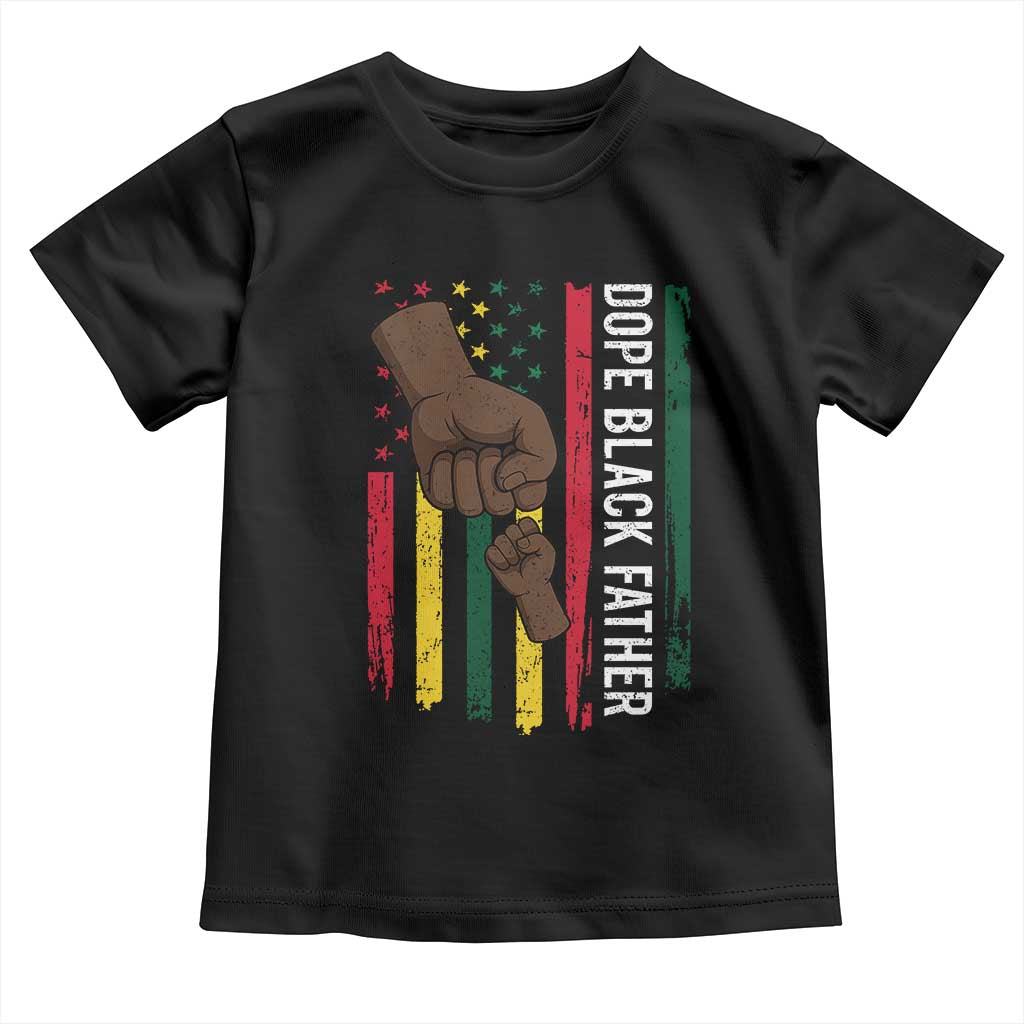 Dope Black Dad Toddler T Shirt Vintage American Flag Fist Bump