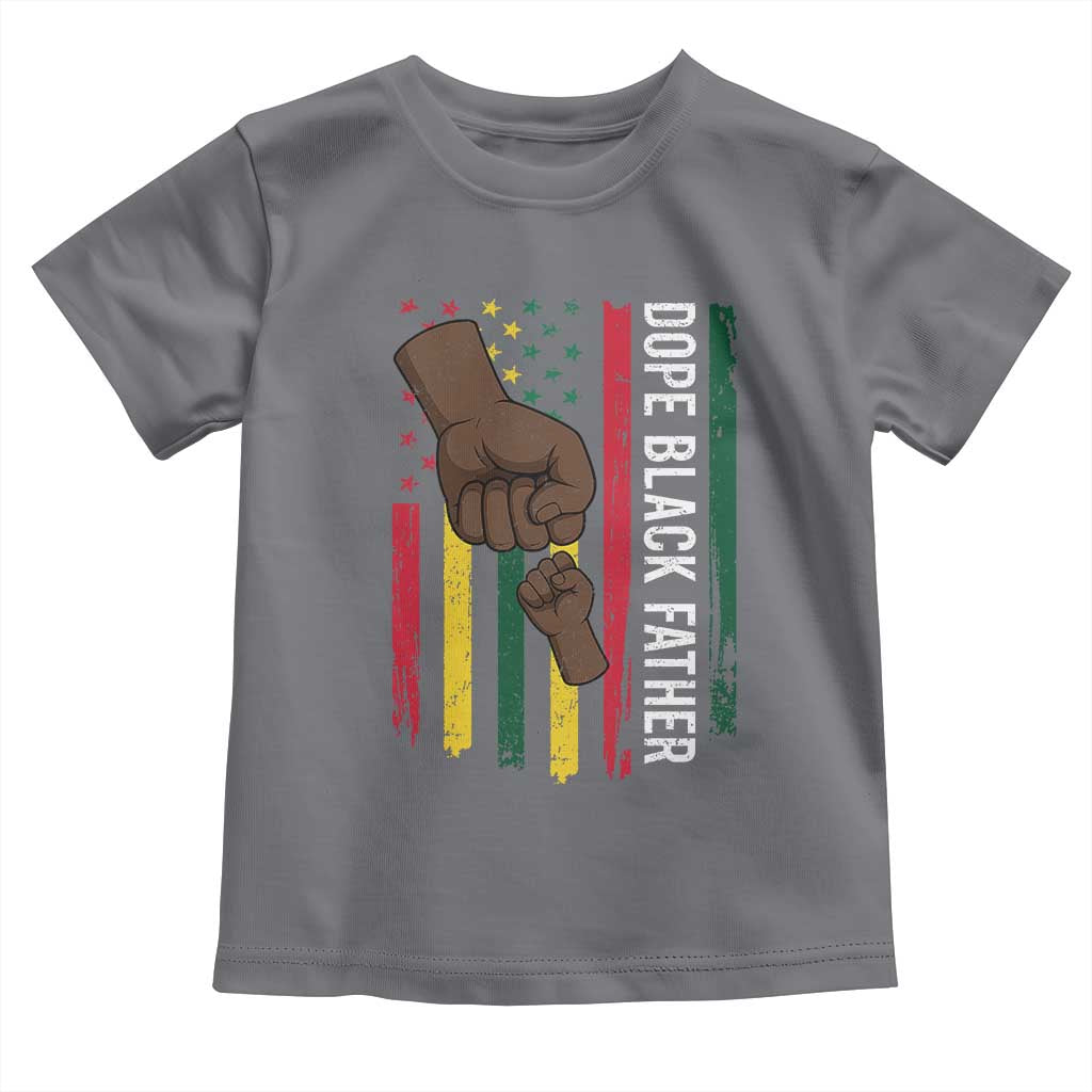 Dope Black Dad Toddler T Shirt Vintage American Flag Fist Bump