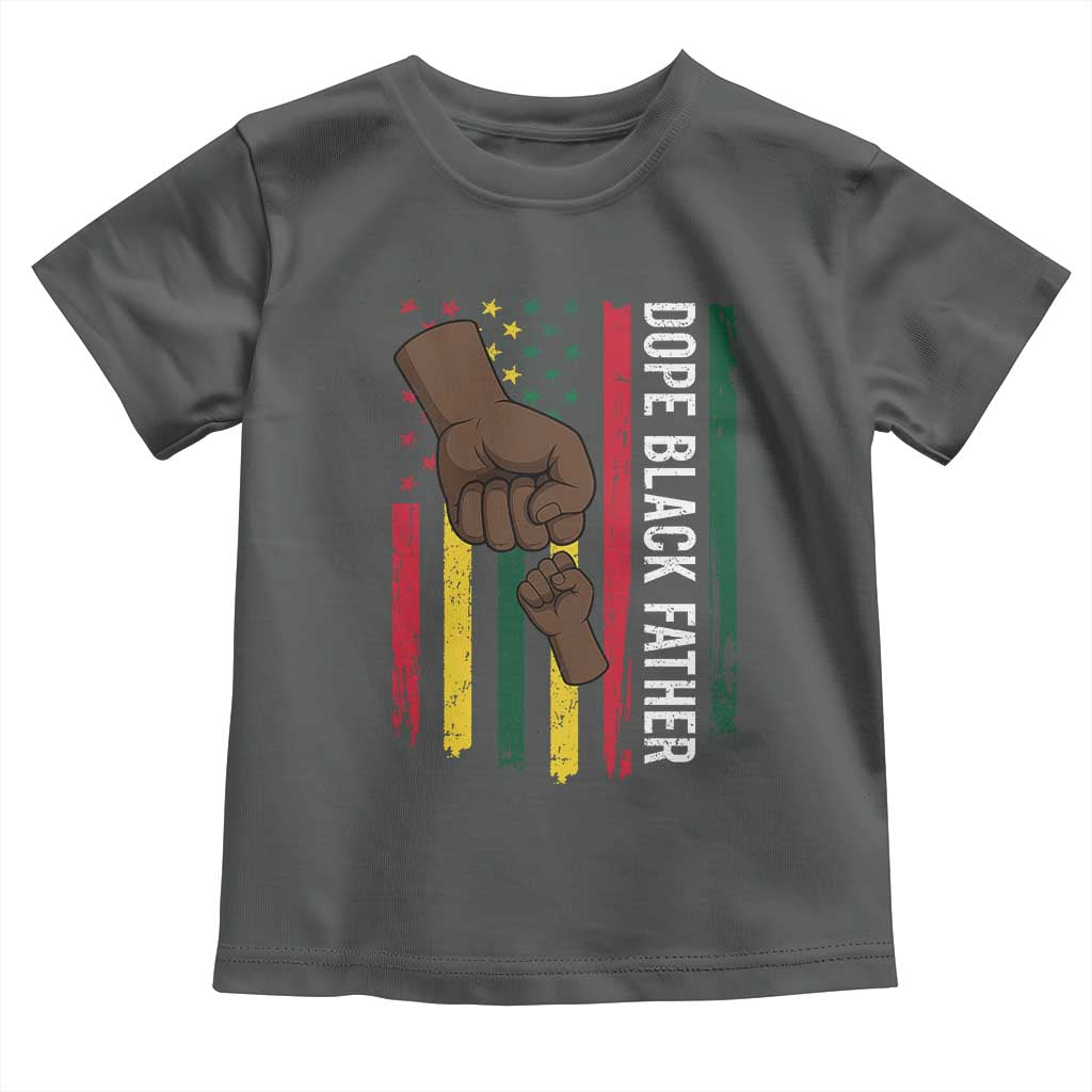 Dope Black Dad Toddler T Shirt Vintage American Flag Fist Bump