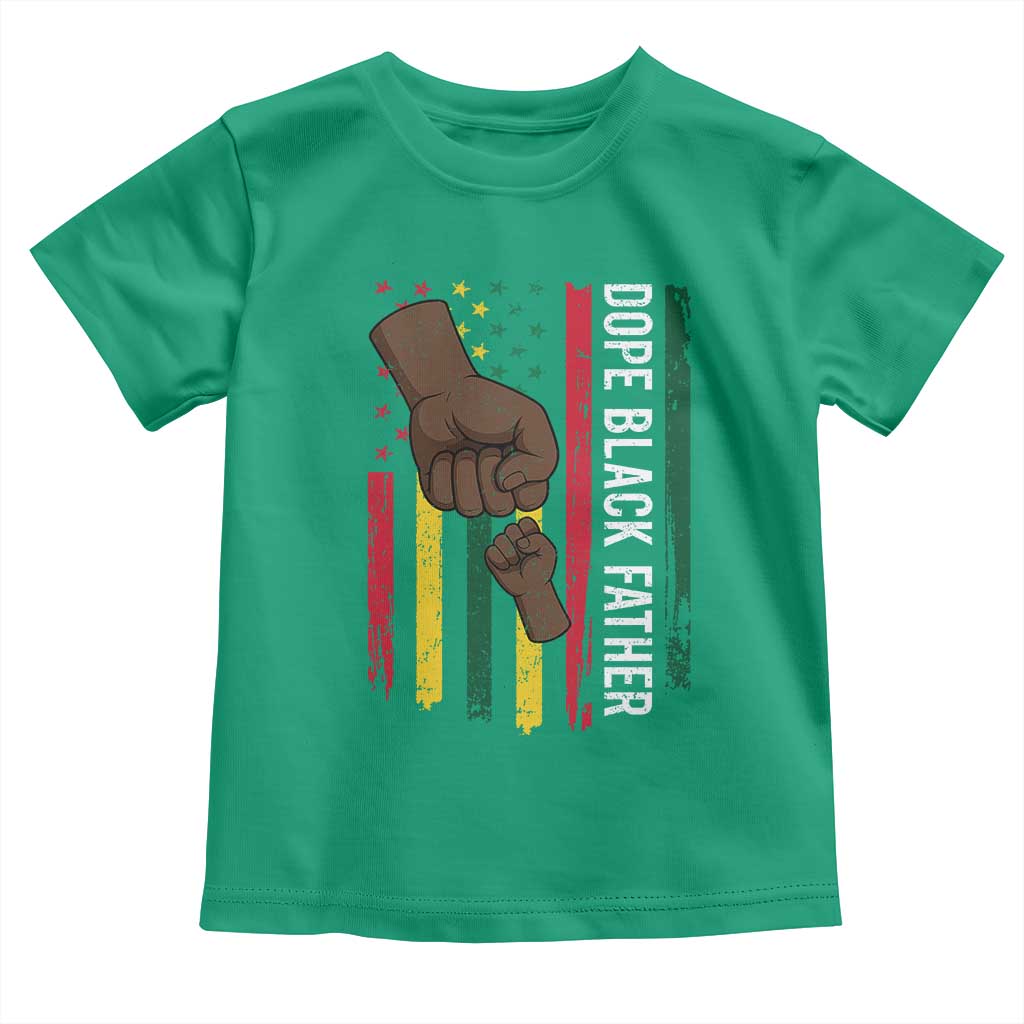 Dope Black Dad Toddler T Shirt Vintage American Flag Fist Bump