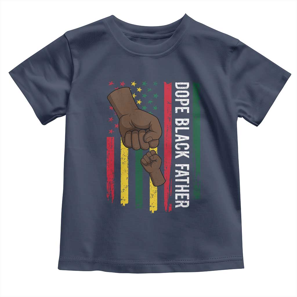 Dope Black Dad Toddler T Shirt Vintage American Flag Fist Bump