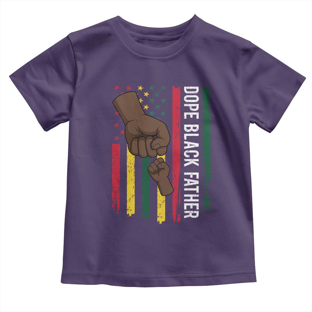 Dope Black Dad Toddler T Shirt Vintage American Flag Fist Bump