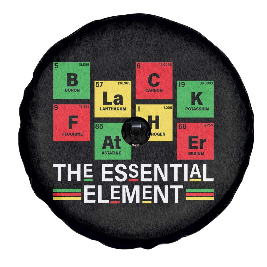 Black Father The Essential Element Spare Tire Cover Father's Day Juneteenth Chemistry Periodic Table