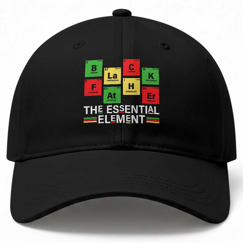 Black Father The Essential Element Baseball Cap Father's Day Juneteenth Chemistry Periodic Table