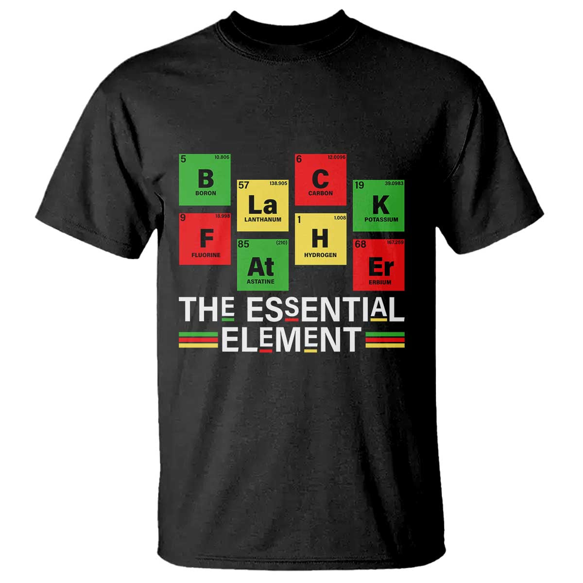 Black Father The Essential Element T Shirt Father's Day Juneteenth Chemistry Periodic Table