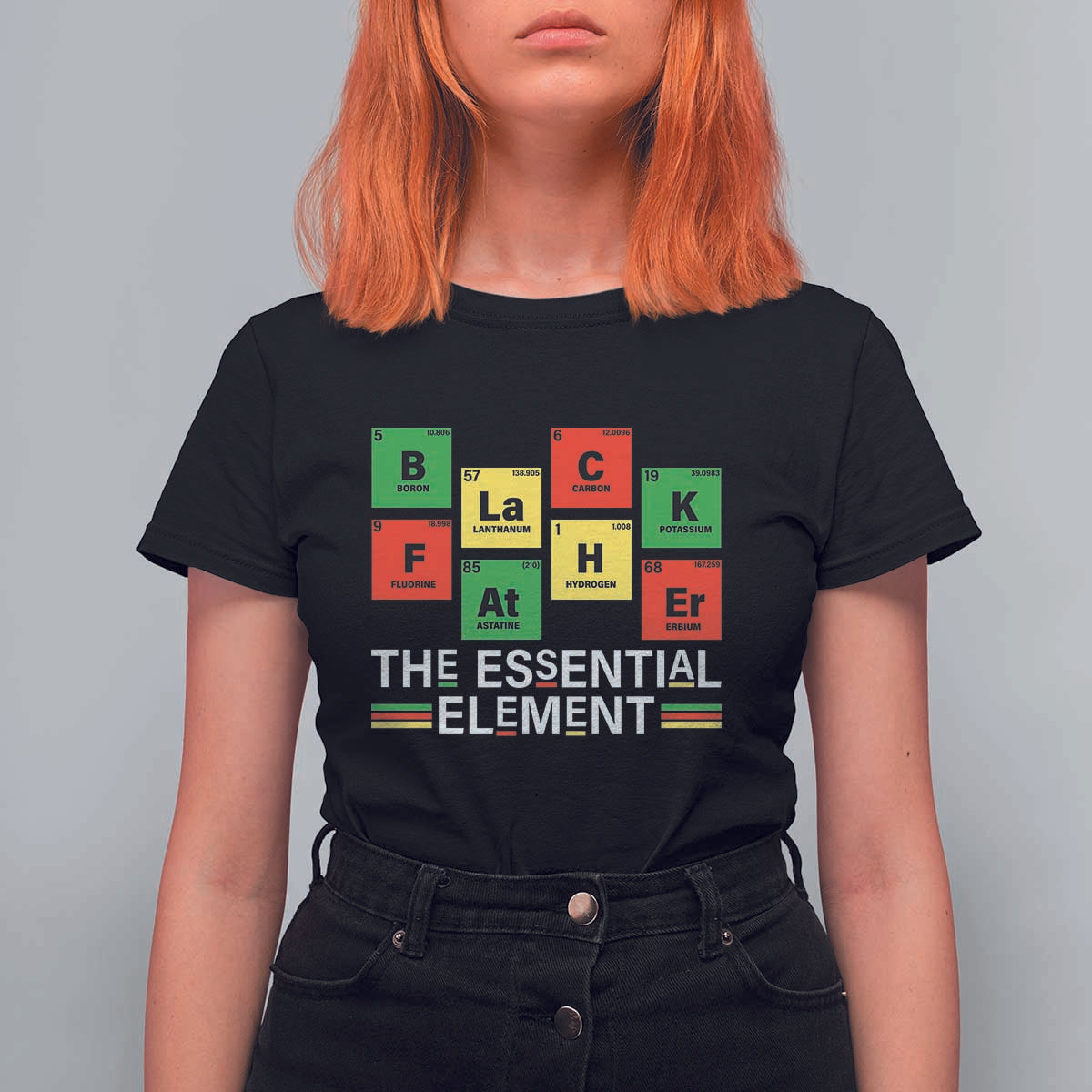 Black Father The Essential Element T Shirt For Women Father's Day Juneteenth Chemistry Periodic Table
