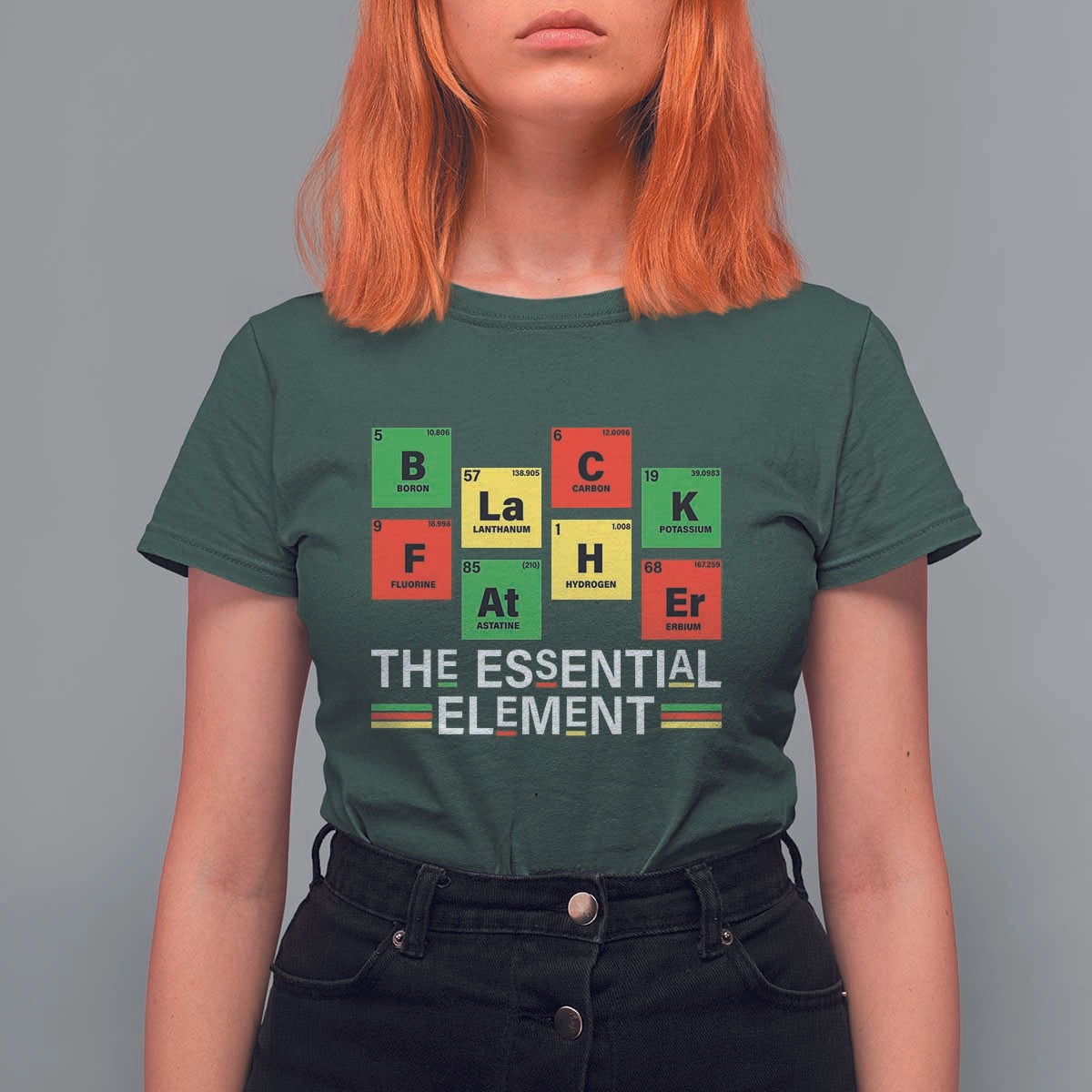 Black Father The Essential Element T Shirt For Women Father's Day Juneteenth Chemistry Periodic Table