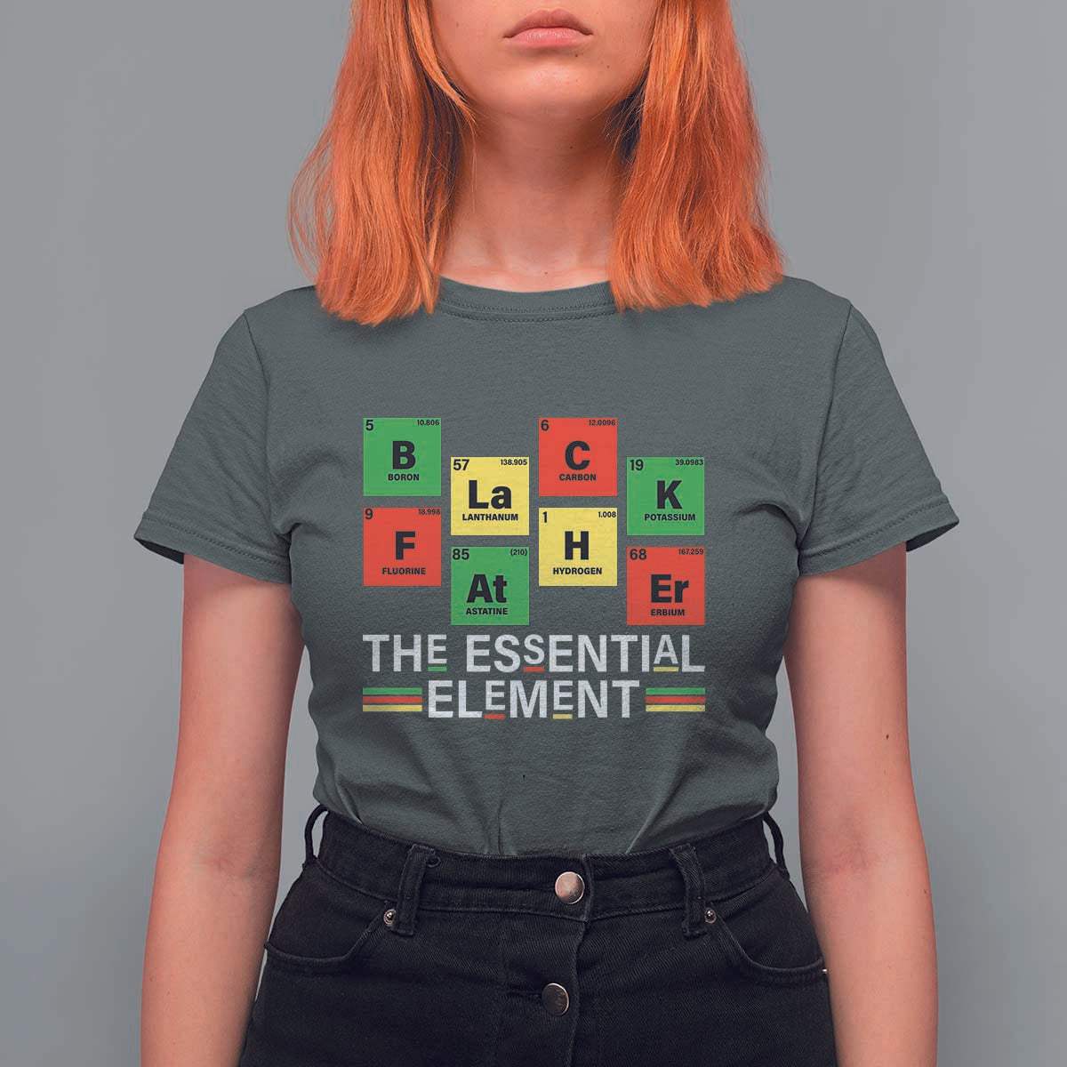 Black Father The Essential Element T Shirt For Women Father's Day Juneteenth Chemistry Periodic Table