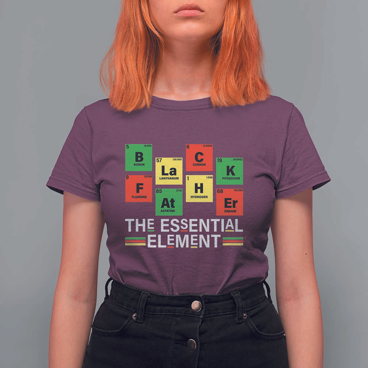 Black Father The Essential Element T Shirt For Women Father's Day Juneteenth Chemistry Periodic Table