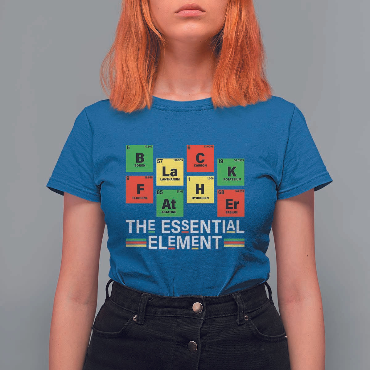 Black Father The Essential Element T Shirt For Women Father's Day Juneteenth Chemistry Periodic Table
